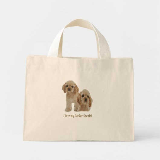 コッカースパニエル犬子犬 ミニトートバッグ (正面)