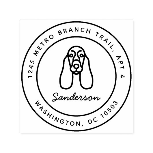 コッカースパニエル犬差出人住所スタンプ自己インク セルフインキングスタンプ (デザイン)