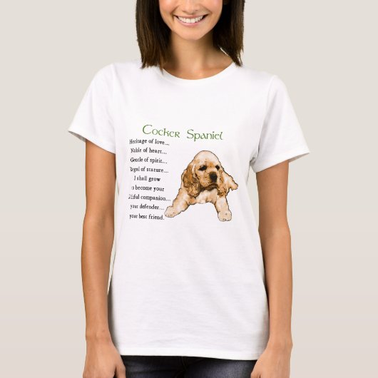 コッカースパニエル犬愛好家ギフト Tシャツ (正面)