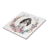 コッカースパニエル犬春の花リース タイル (側面)