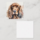 コッカースパニエル犬水彩 ノートカード (正面/裏面)