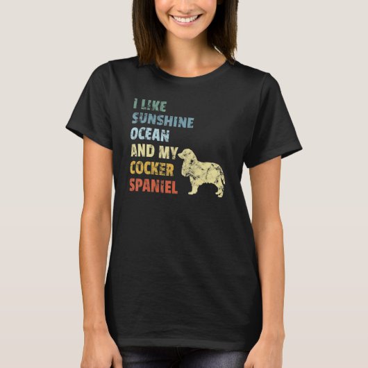 コッカースパニエル犬海サンシャインサン犬のオーナーペットアン Tシャツ (正面)