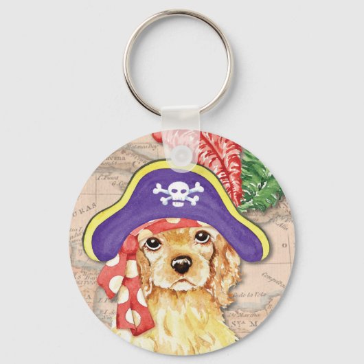 コッカースパニエル犬海賊 キーホルダー (正面)