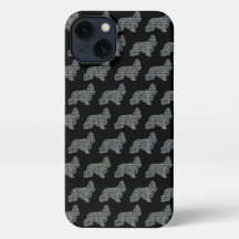 コッカースパニエル犬犬かわいいシルエットグリッドブラック