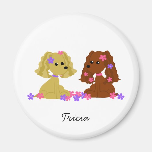 コッカースパニエル犬磁石 マグネット (正面)