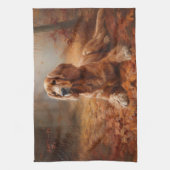 コッカースパニエル犬紅葉秋インスパイア キッチンタオル (縦)