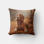 コッカースパニエル犬紅葉秋インスパイア クッション (正面)