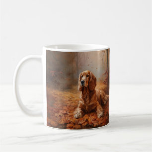 コッカースパニエル犬紅葉秋インスパイア コーヒーマグカップ