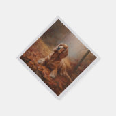 コッカースパニエル犬紅葉秋インスパイア スタンダードカクテルナプキン (角)