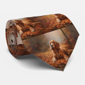コッカースパニエル犬紅葉秋インスパイア ネクタイ (ロール)