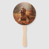 コッカースパニエル犬紅葉秋インスパイア ハンドファン (裏面)