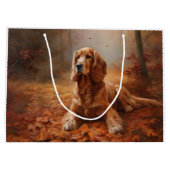 コッカースパニエル犬紅葉秋インスパイア ラージペーパーバッグ (裏面)