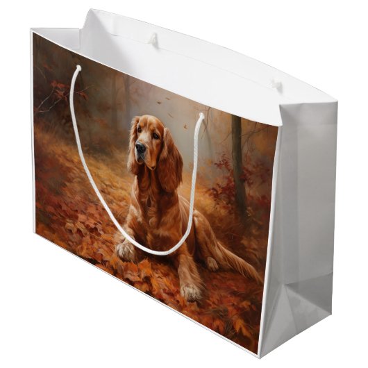 コッカースパニエル犬紅葉秋インスパイア ラージペーパーバッグ (裏面アングル)