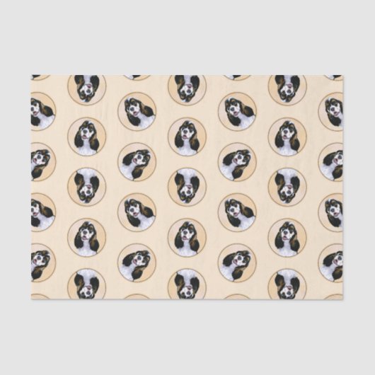 コッカースパニエル犬絵を描ズパルティタンオリジナルドッグアート 薄葉紙 (正面)