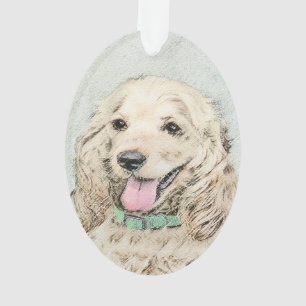 コッカースパニエル犬絵画バフズ – オリジナルドッグアート オーナメント