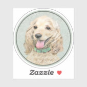 コッカースパニエル犬絵画バフズ – オリジナルドッグアート シール (シート)
