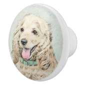 コッカースパニエル犬絵画バフズ – オリジナルドッグアート セラミックノブ (右)