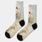 コッカースパニエル犬絵画バフズ – オリジナルドッグアート ソックス (左)