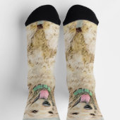 コッカースパニエル犬絵画バフズ – オリジナルドッグアート ソックス (上部)