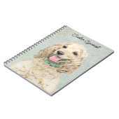 コッカースパニエル犬絵画バフズ – オリジナルドッグアート ノートブック (左側)