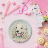 コッカースパニエル犬絵画バフズ – オリジナルドッグアート ペーパープレート (パーティー)