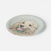 コッカースパニエル犬絵画バフズ – オリジナルドッグアート ペーパープレート (アングル)