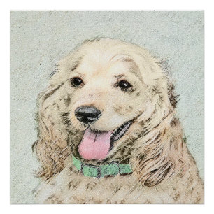 コッカースパニエル犬絵画バフズ – オリジナルドッグアート ポスター