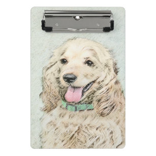 コッカースパニエル犬絵画バフズ – オリジナルドッグアート ミニクリップボード