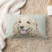 コッカースパニエル犬絵画バフズ – オリジナルドッグアート ランバークッション (ブランケット)