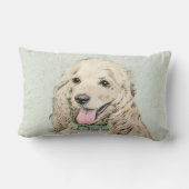 コッカースパニエル犬絵画バフズ – オリジナルドッグアート ランバークッション (裏面)