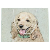 コッカースパニエル犬絵画バフズ – オリジナルドッグアート ラージペーパーバッグ (裏面)