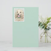 コッカースパニエル犬絵画バフズ – オリジナルドッグアート 便箋 (スタンド正面)