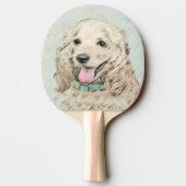 コッカースパニエル犬絵画バフズ – オリジナルドッグアート 卓球ラケット (裏面)