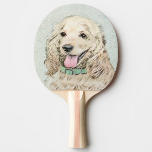 コッカースパニエル犬絵画バフズ – オリジナルドッグアート 卓球ラケット