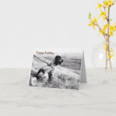 コッカースパニエル犬誕生日 カード (黄色い花)