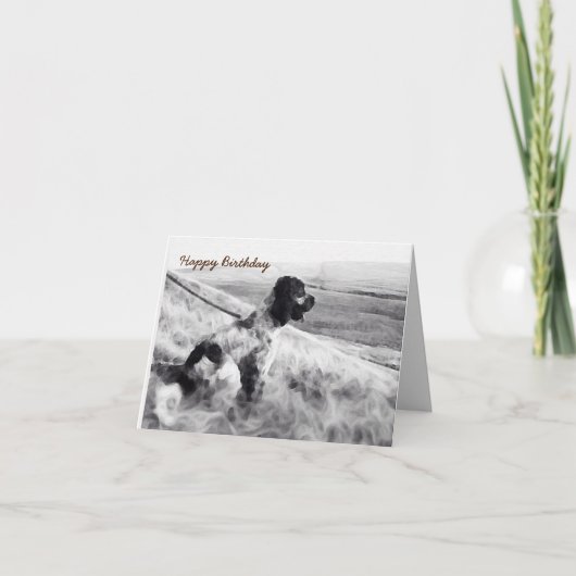 コッカースパニエル犬誕生日 カード (正面)