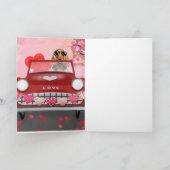 コッカースパニエル犬車ハートバレンタイン カード (内部)