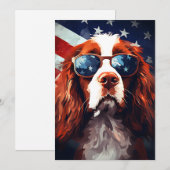 コッカースパニエル犬7月4日の独立記念日 シーズンカード (正面/裏面)