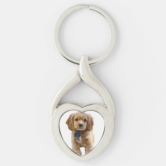 コッカースパニエル犬 キーホルダー (正面)