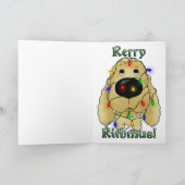 コッカースパニエル犬 – クリスマスライト シーズンカード (内部)