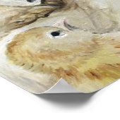 "コッカースパニエル犬&シック"ドッグアートプリント ポスター (角)