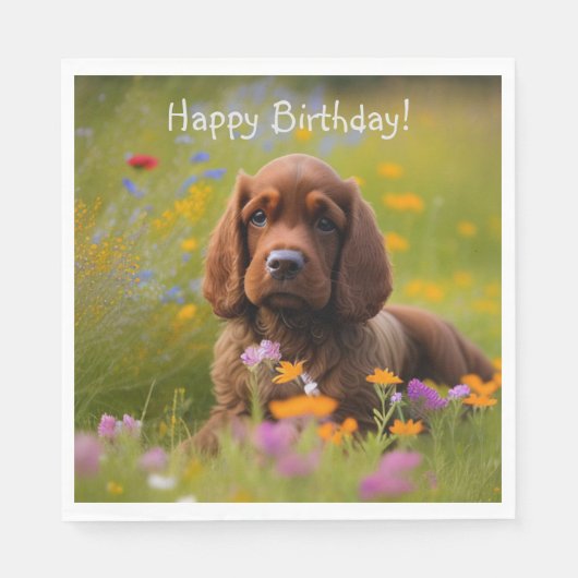 コッカースパニエル犬 スタンダードランチョンナプキン (正面)