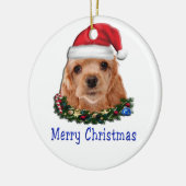 コッカースパニエル犬 セラミックオーナメント (左)