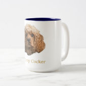 コッカースパニエル犬 ツートーンマグカップ (正面右)