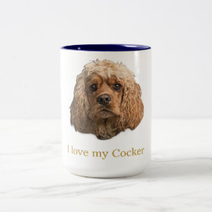 コッカースパニエル犬 ツートーンマグカップ