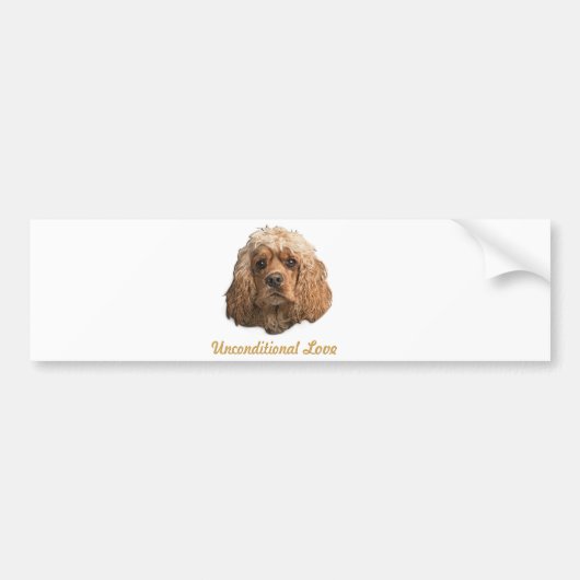 コッカースパニエル犬 バンパーステッカー (正面)