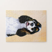 コッカースパニエル犬(パーティ)絵画ズ-オリジナルドッグアート ジグソーパズル (横)