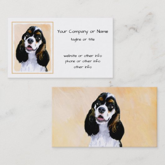 コッカースパニエル犬(パーティ)絵画ズ-オリジナルドッグアート 名刺 (正面/裏面)