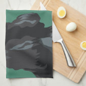 コッカースパニエル犬 – ブラック – 基本的な品種のテンプレート キッチンタオル (四つ折り)