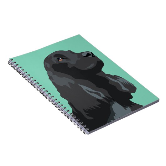 コッカースパニエル犬 – ブラック – 基本的な品種のテンプレート ノートブック (右側)